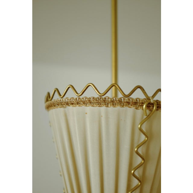 Brass 1950s Brass and Silk Pendant For Sale - Image 8 of 10