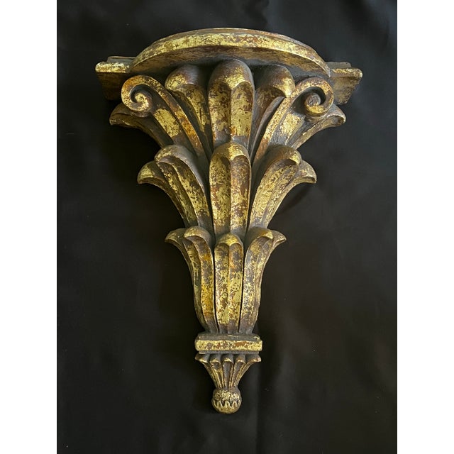Ornamental & Decorative Materials Extra Large Neoclassical Style Gold Gilt Acanthus Wall Bracket For Sale - Image 7 of 7