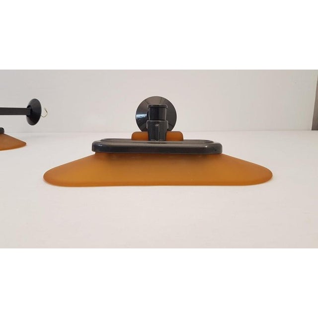 Yellow Glass and Metal Jill Wall Sconce by Perry King, Santiago Miranda and Gianluigi Arnaldi for Arteluce, 1980s For Sale - Image 3 of 12