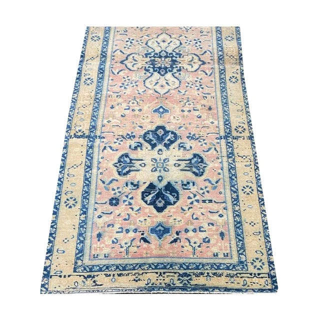 Pink 1960s Old Vintage Persian Karajeh Runner Rug 4x11 For Sale - Image 8 of 8