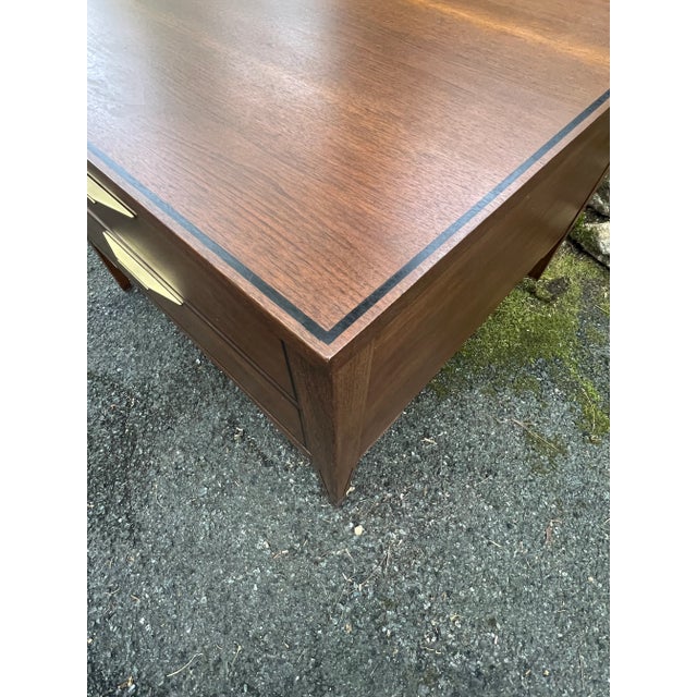 Newly Refinished Oversized Mid Century Two Drawer Side Tables