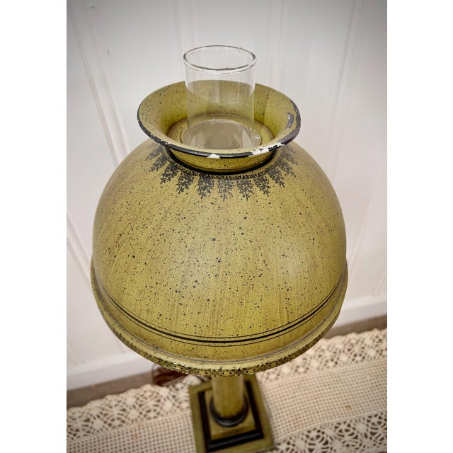 Mid-Century Modern Vintage Tole Hurricane MCM Table Lamp For Sale - Image 3 of 3