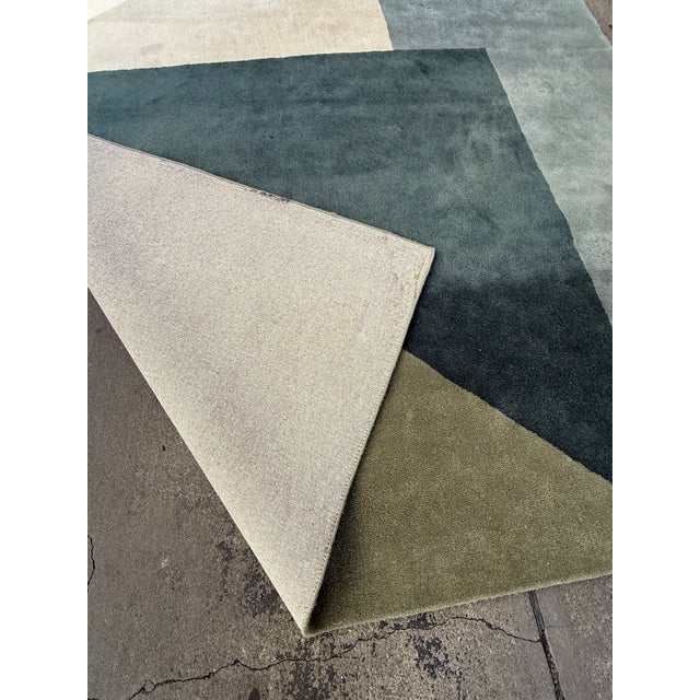 Ivory 9ft × 11ft 10in Hanne Kortegaard for Linie Design Arguto Rug in Ocean For Sale - Image 8 of 10