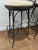 Late 20th Century Pair Charleston Forge Gray Wrought Iron Arched Swivel Bar Stools For Sale - Image 9 of 12