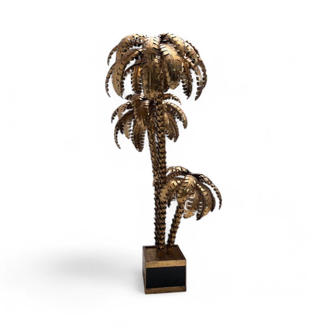 Black Triple Palm Tree Floor Lamp from Maison Jansen For Sale - Image 8 of 8