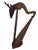 Shabby Chic Large Antique Early 20th Century Oak Wood Stag Head Harp For Sale - Image 3 of 13
