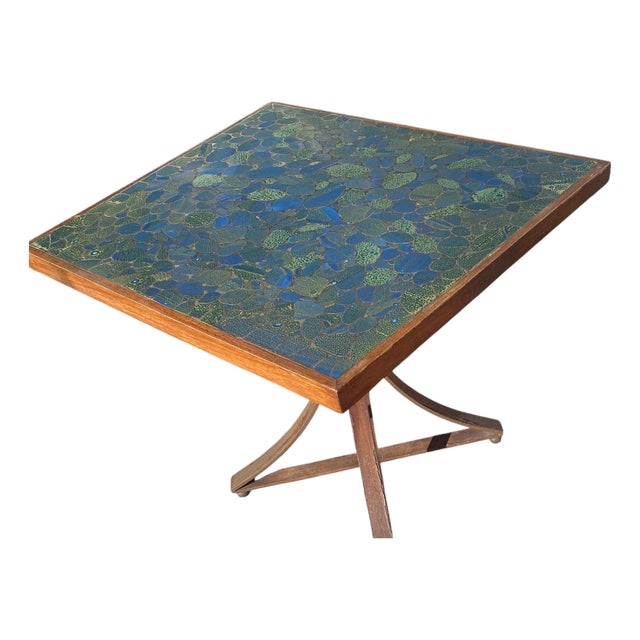 Mid-Century California Mosaic Tile Top Accent Table – Provenance: Eve Paige Spencer Collection For Sale