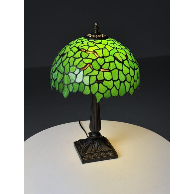 Green Table Lamp in the style of Tiffany For Sale - Image 11 of 15
