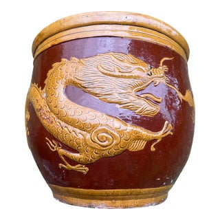 "Antique Quing Shiwan-Style Dragon Egg Pot Jardinière For Sale
