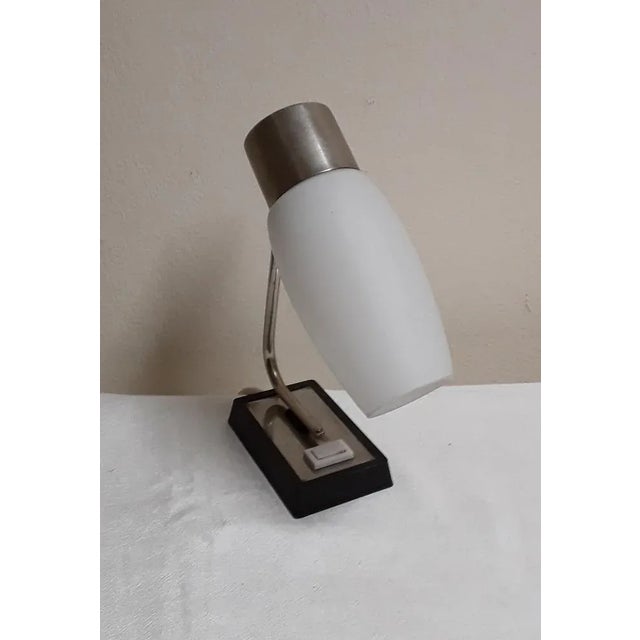 Vintage Table Lamp with Gray Metal Foot, 1970s, in Very Good conditions. Designed 1970 to 1979 European Plug (up to...