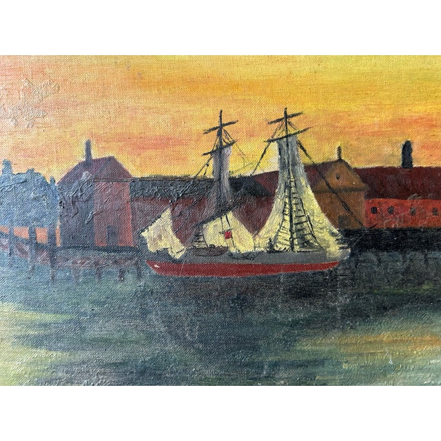 Coastal Mid Century Maritime Painting For Sale - Image 3 of 8