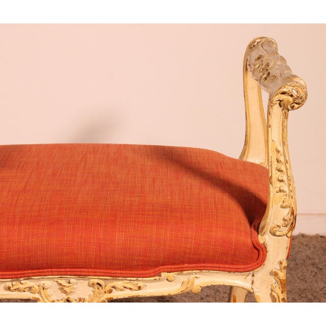 Small Polychrome Wooden Benchn 19th Century For Sale - Image 4 of 16