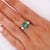 3.38 Carat Colombian Emerald & Diamond Filigree Three Stone Ring, Size 8 For Sale - Image 9 of 10