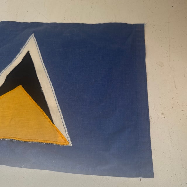 1950s Vintage St. Lucia Nautical Flag Burgee For Sale - Image 5 of 10