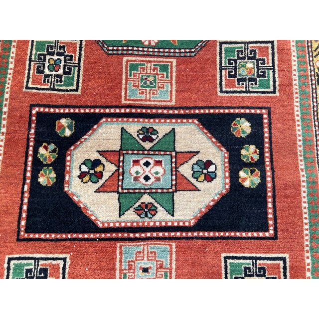Textile Hand-Knotted Kazak Sevan Star Triple Medallion Tribal Rug - 5'0" X 3'10" For Sale - Image 7 of 12