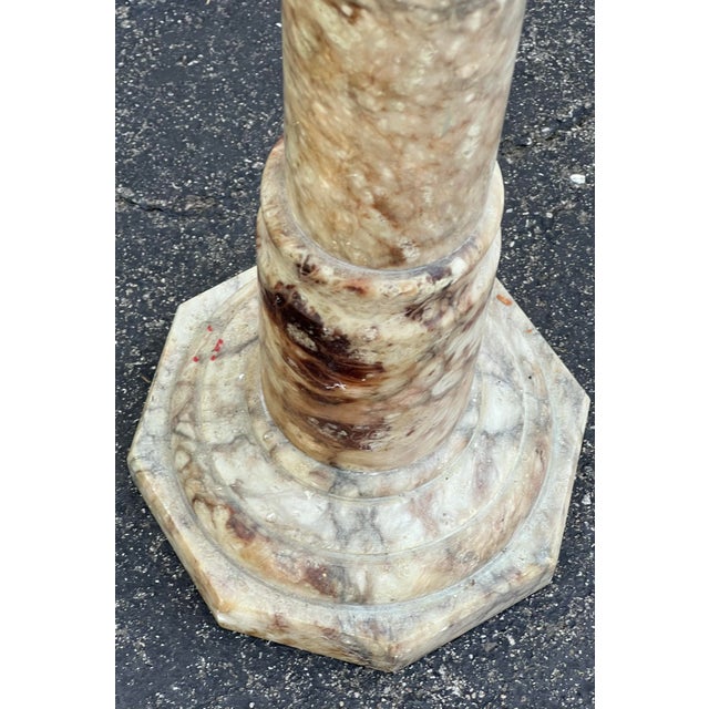Italian Cararra Marble Pedestal Stand For Sale In Chicago - Image 6 of 6
