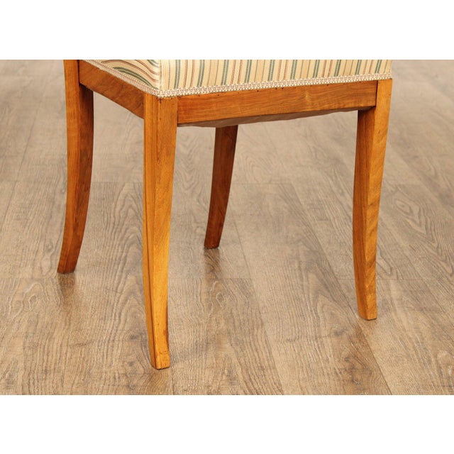 19th Century Antique Biedermeier Pair of Birchwood Side Chairs For Sale - Image 5 of 12