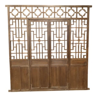 Antique Chinese Lattice Door Screen Panel For Sale