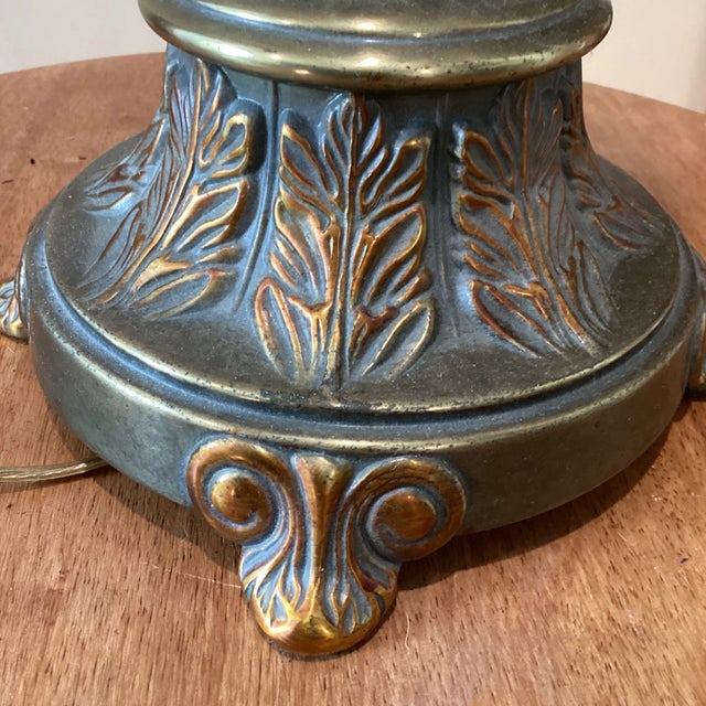 Mid 20th Century Meyda Tiffany Style Fluted Fleur Table Lamp Base For Sale - Image 9 of 13