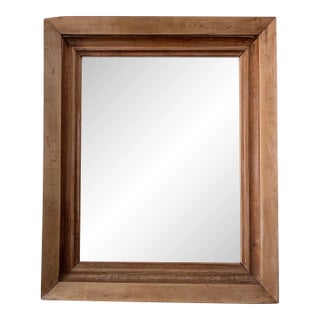 English 19th C Pine Mirror With Old Glass in Good Condition For Sale