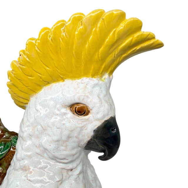 A William Brownfield Majolica Pitcher Modeled as a Cockatoo, English, Dated 1877 For Sale - Image 6 of 18