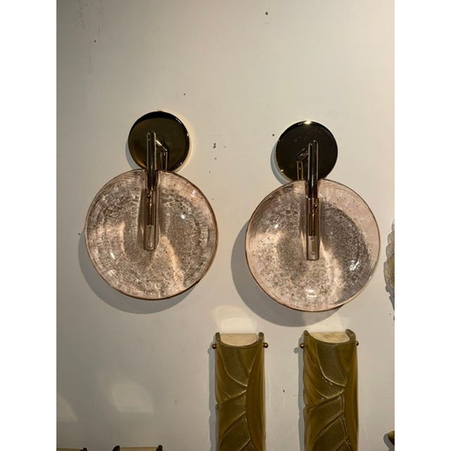 Early 21st Century Pink Murano Glass "Lollipop" Sconces - a Pair For Sale - Image 5 of 6