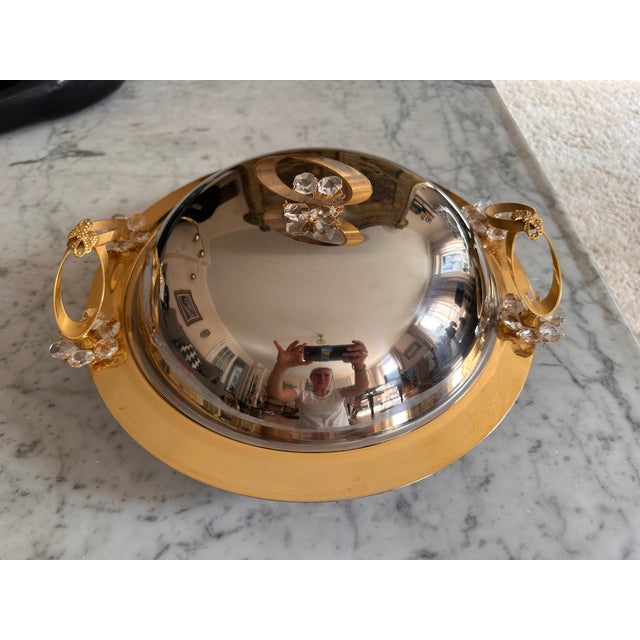 Vintage Italian Serving Dish with Gilt Details, 1970s For Sale - Image 13 of 14