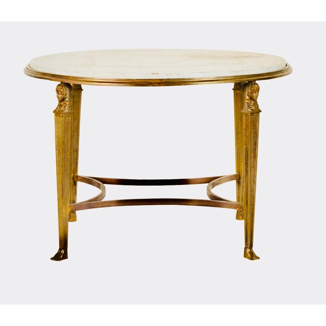 Late 19th Century Late 19th Century Empire-Style Marble-Top Round Side Table For Sale - Image 5 of 11