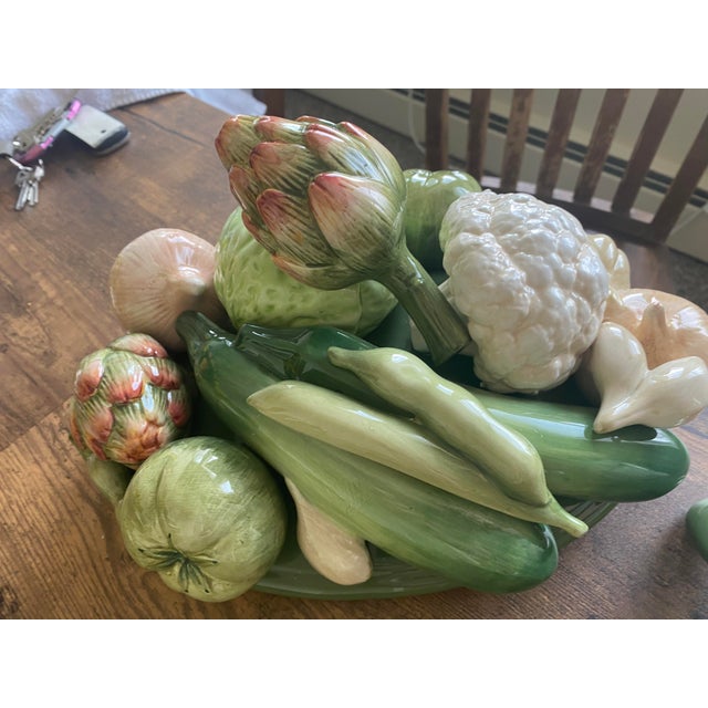 Green 1960s Fitz and Floyd Giardino Faience Tureen Ladle and Platter Signature Series Limited Edition of 1200 For Sale - Image 8 of 17