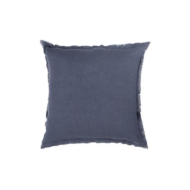 Navy Blue Down Linen Pillow For Sale In Miami - Image 6 of 6