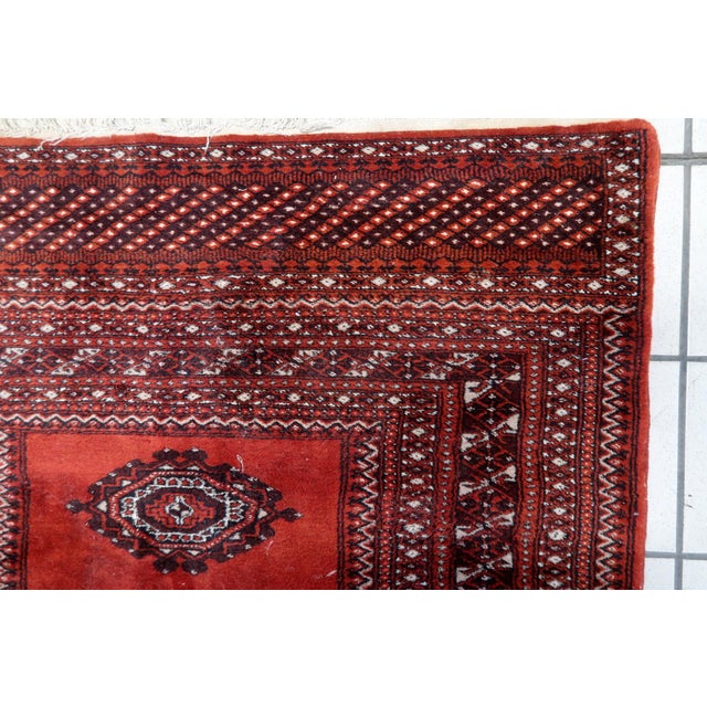 1950s, Handmade Vintage Uzbek Bukhara Rug 3' X 5.1' For Sale - Image 13 of 13