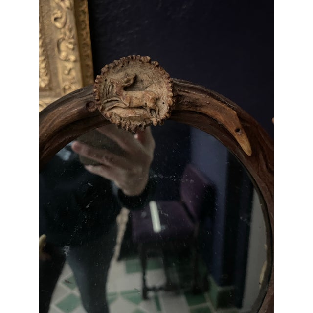 Cabin Early 20th Century Antler Vanity Mirror For Sale - Image 3 of 12