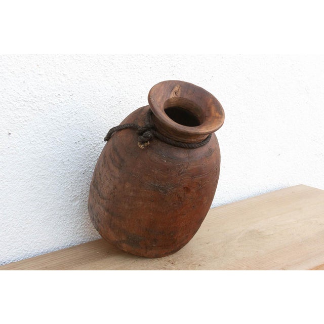 Antique Rustic Wooden Milk Pot For Sale In Los Angeles - Image 6 of 7