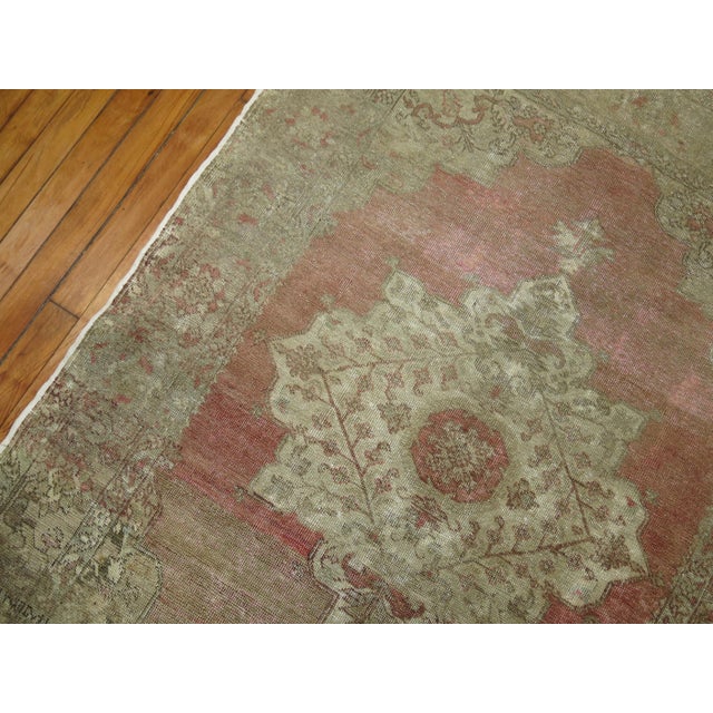 Mid 20th Century Soft Pink Turkish Oushak Rug For Sale - Image 11 of 18