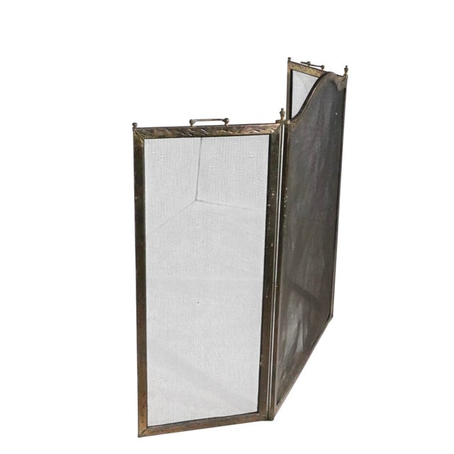 Vintage Arts and Crafts Three Fold Fireplace Screen Spark Guard For Sale - Image 4 of 13