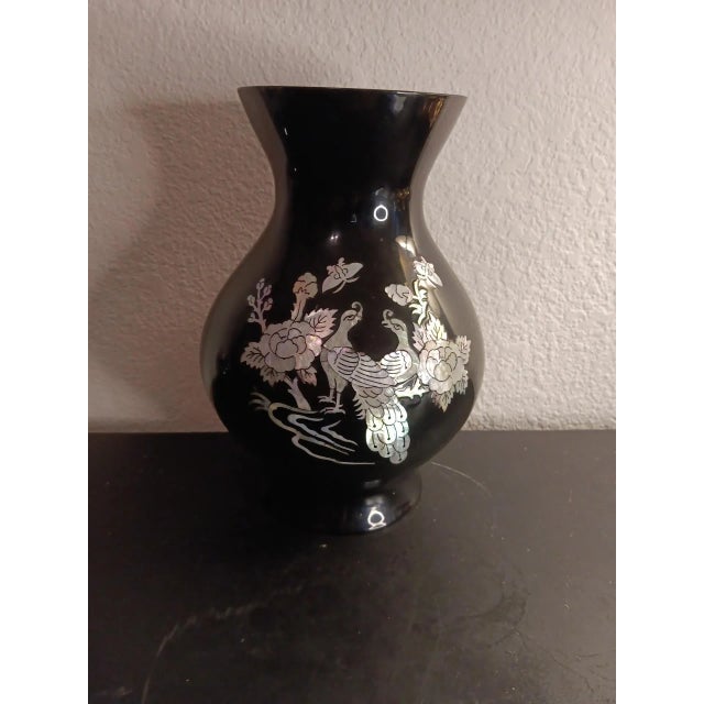 【 mku さま】vintage pottery case ❀ バラの絵 Vintage japanese lacquer with Mother of Pearl inlay jewelry