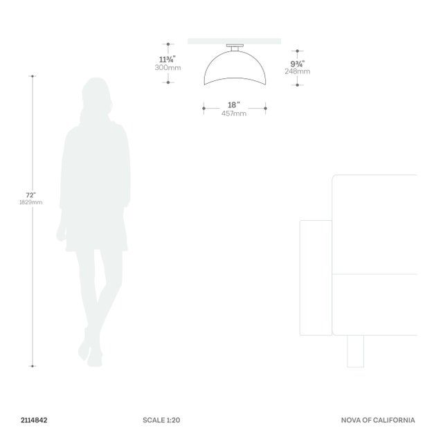 Contemporary Luna Bella Flush Mount, Satin Nickel/White-Luna Bella Leaf Shade, Satin Nickel For Sale - Image 3 of 3