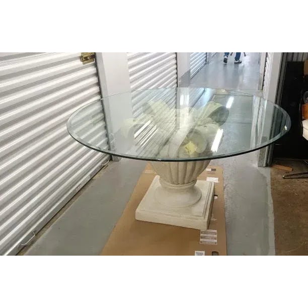 Vintage Fruit Basket Pedestal Table With Glass Top For Sale - Image 4 of 9