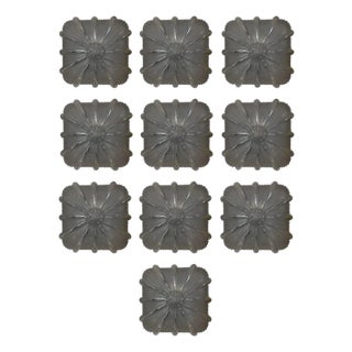 Set of Ten Textured Murano Glass Flush Mounts / Sconces. Italy, 1960's. For Sale