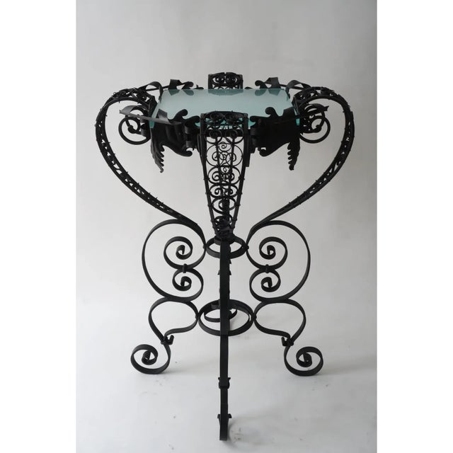 Early 20th Century Garden Pedestal Wrought Iron From Palm Beach Mizner Workshop For Sale - Image 5 of 11