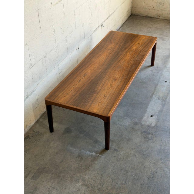 Large Vintage Danish Rosewood Coffee Table – Mid Century Modern Scandinavian Rectangular Cocktail Table For Sale - Image 10 of 10