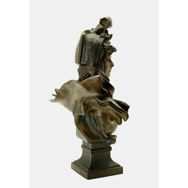 Metal Bronze Bust of a Young Woman by Anton Nelson, 1890s For Sale - Image 7 of 13