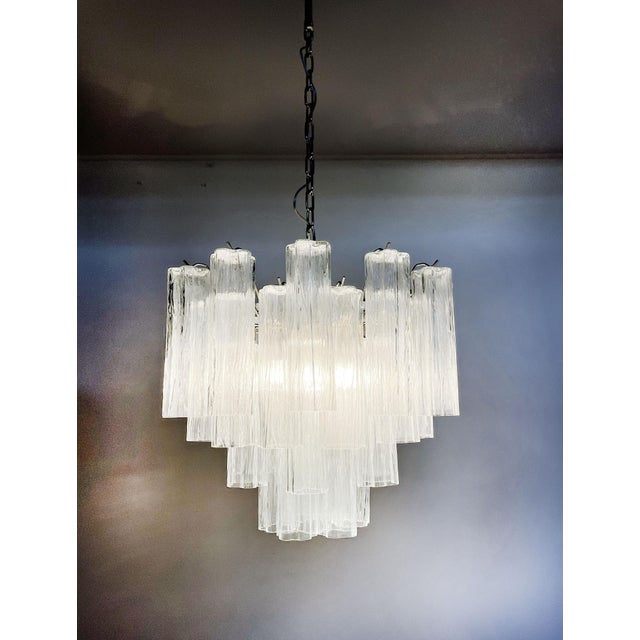 Murano Glass Tube Chandelier, 1990 For Sale - Image 16 of 17