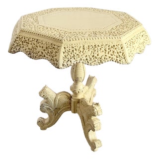 Vintage South East Asian Hand Carved Wooden Table For Sale