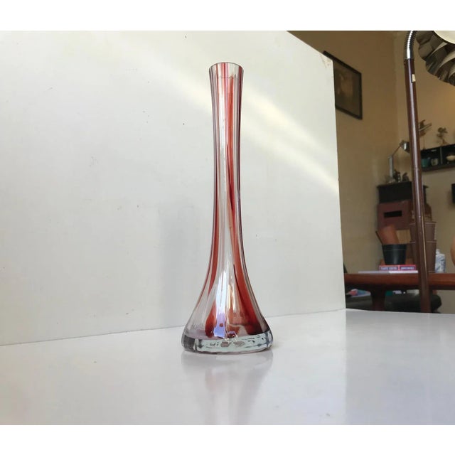 Fluted Art Glass Vase from Studiolasi Pertunmaa, Finland, 1970s For Sale - Image 10 of 10