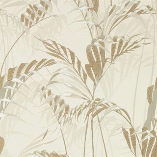 Sanderson Palm House Wallpaper in Linen/Gilver For Sale