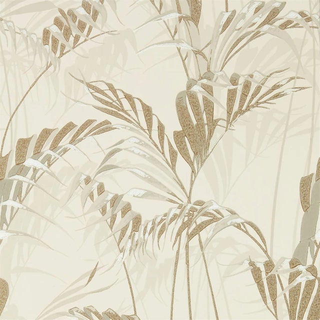 Sanderson Palm House Wallpaper in Linen/Gilver For Sale