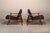 Mid-Century Modern Scandinavian Modern Lounge Chairs in Teak and Dark Blue Bouclé Fabric, 1960s, Set of 2 For Sale - Image 3 of 18