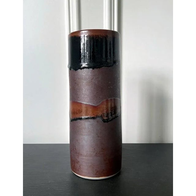 1960s Early Ceramic Vase with Glaze by Brother Thomas Bezanson For Sale - Image 4 of 12