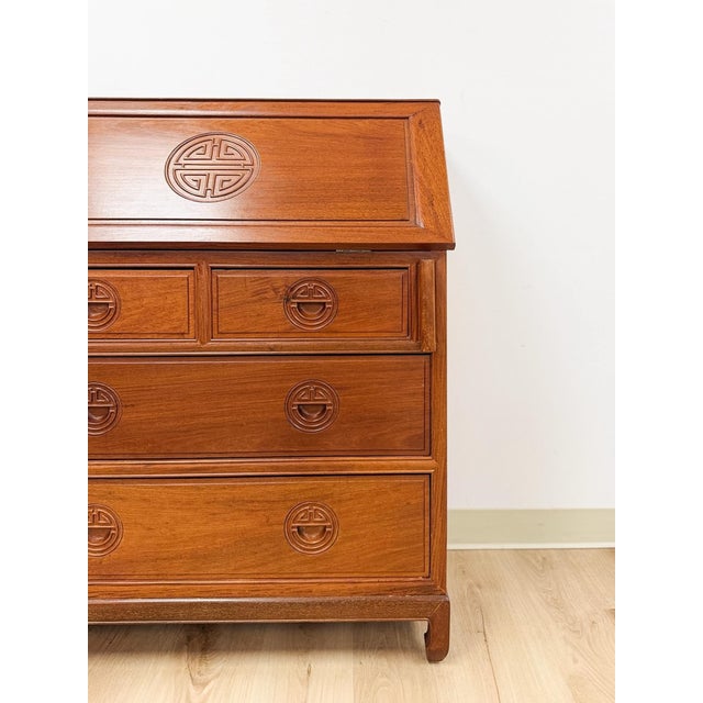Mid 20th Century Rare Oriental Rosewood Secretary Writing Desk Fold Out Sheraton Hotel Provenance For Sale In Tampa - Image 6 of 15